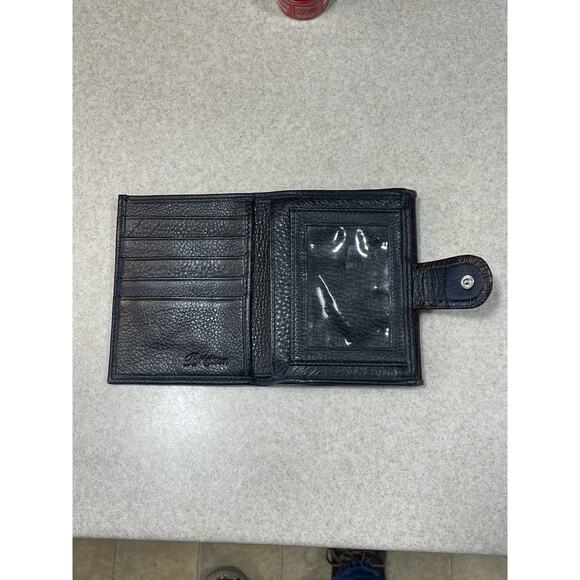 Brighton Leather Trifold Wallet Black/Brown Leather Croc Pattern-Bow Accents - Picture 3 of 13